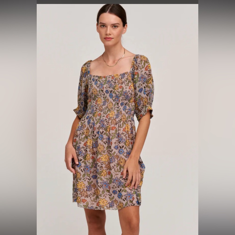 Velvet Estelle mini dress in buttercup